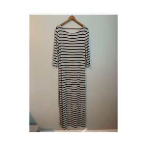 Grey and black stripped maxi dress